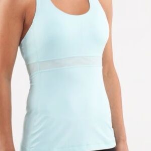 vintage Lululemon Swift Tank in the aquamarine color